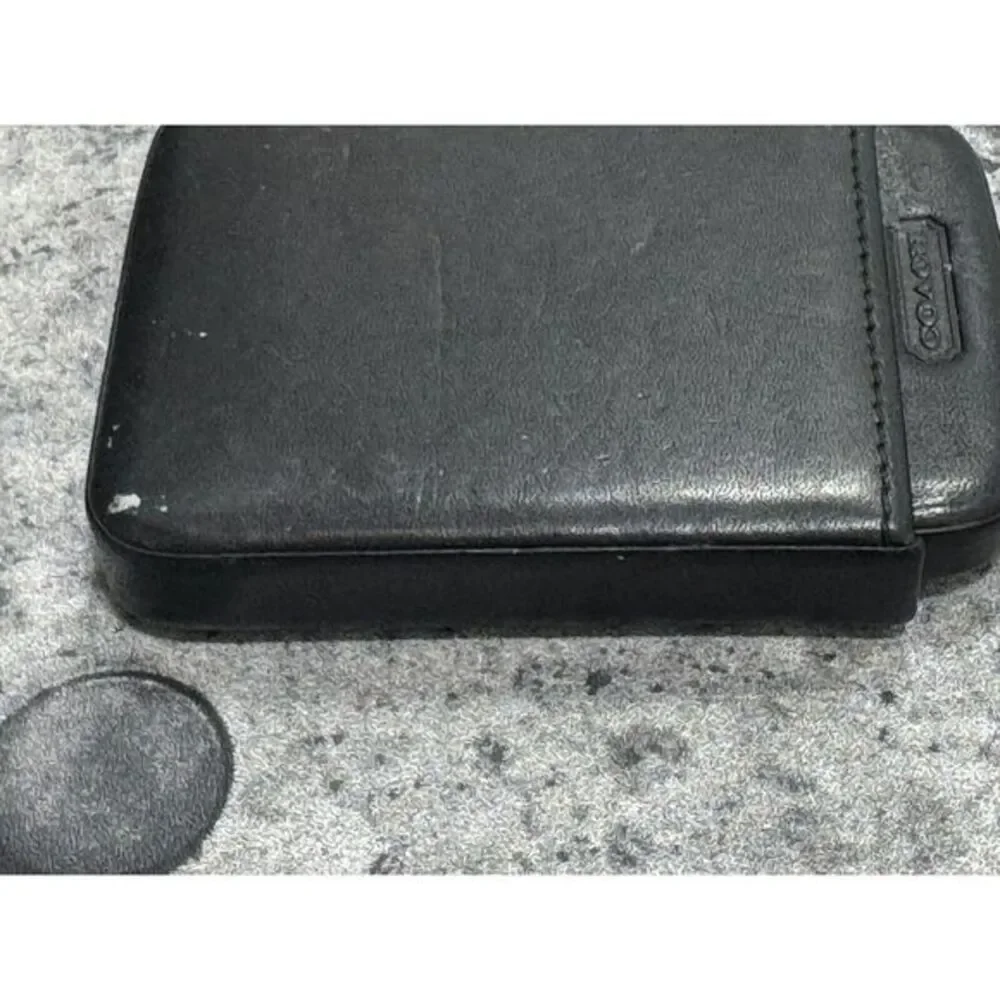 Vintage Coach‎ Black Structured Leather Business Card Case